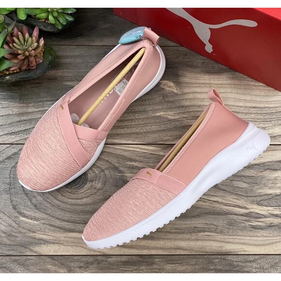 Size 7 - Puma Adelina Future Pink White Women’s Ballet Shoe Softfoam Slip-on - Picture 1 of 6